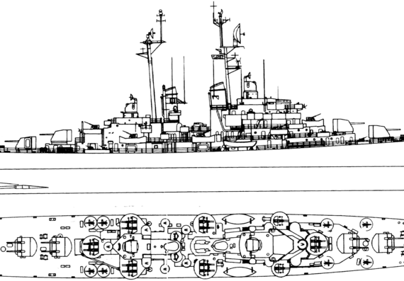 Ship USS CL-119 Juneau [Light Cruiser] - drawings, dimensions, figures